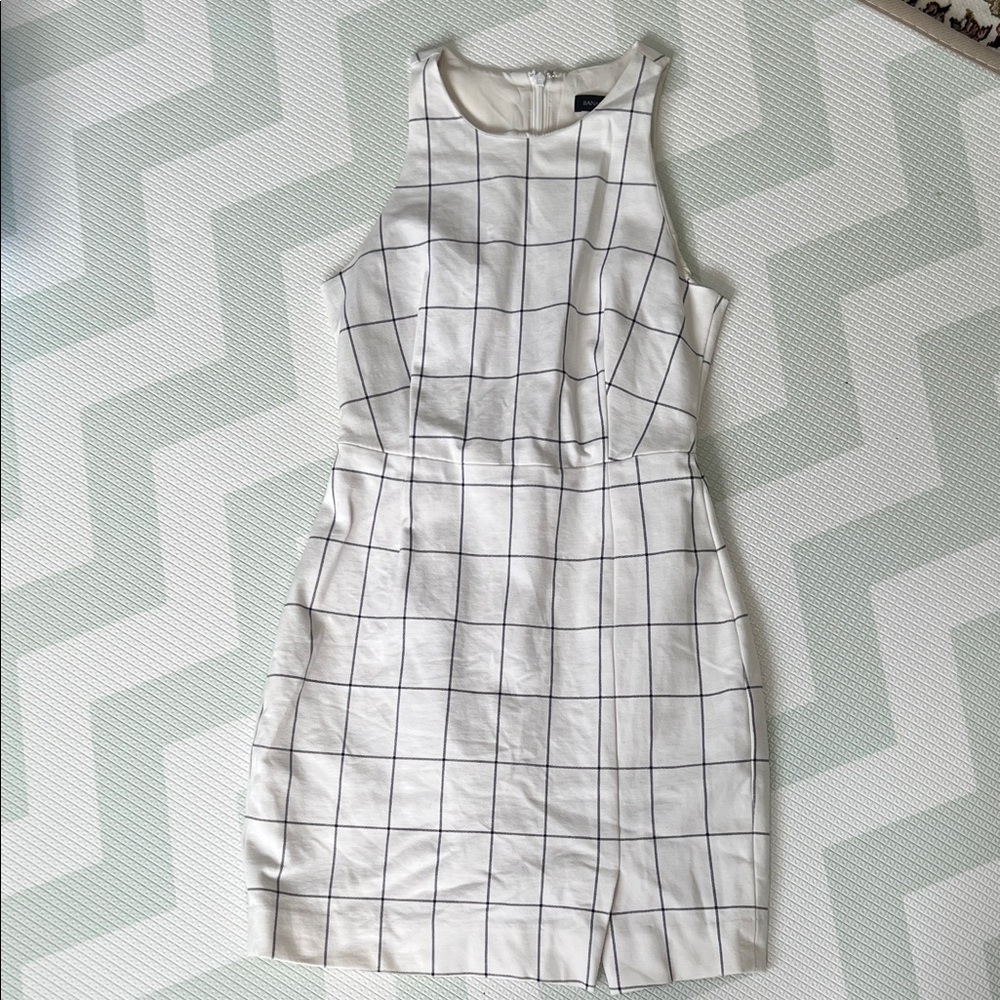 Banana Republic White Checkered Mini Dress